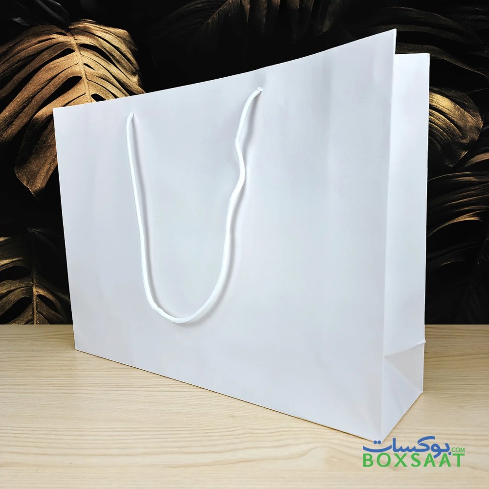 White Paper Bag – White Rope – A3 Size — White Paper Bag – White Rope – A3 Size — ready-made or custom-branded with your logo, delivered across Dubai & the UAE.