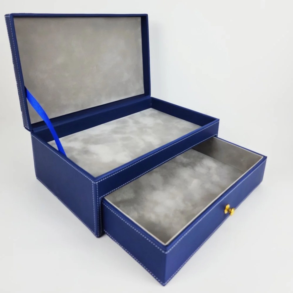Premium PU Leather Box With 2 Sections – Drawer + Lid — Premium PU Leather Box With 2 Sections – Drawer + Lid — ready-made or custom-branded with your logo, delivered across Dubai & the UAE.