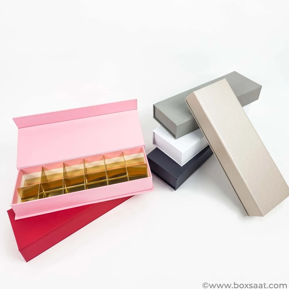 Chocolate Box – 12 Pcs – 5 Colors – Magnetic Flap Model — Chocolate Box – 12 Pcs – 5 Colors – Magnetic Flap Model — ready-made or custom-branded with your logo, delivered across Dubai & the UAE.