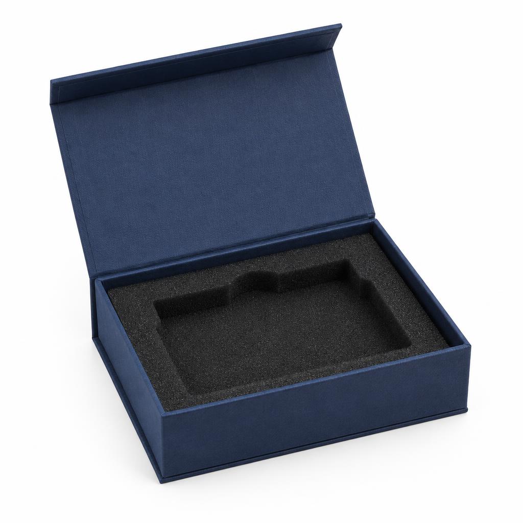Badge Box — Badge Box branded to your artwork — 350gsm folding box board options, matt / gloss lamination and full colour matching, produced in Dubai.