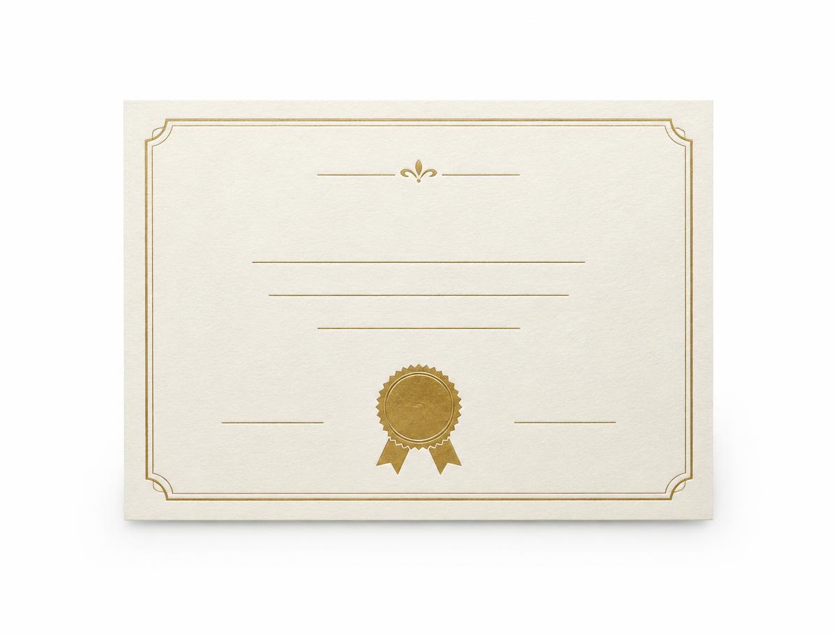 Certificates — Certificates branded to your artwork — 100gsm uncoated bond options, full-colour or 1-colour print and full colour matching, produced in Dubai.