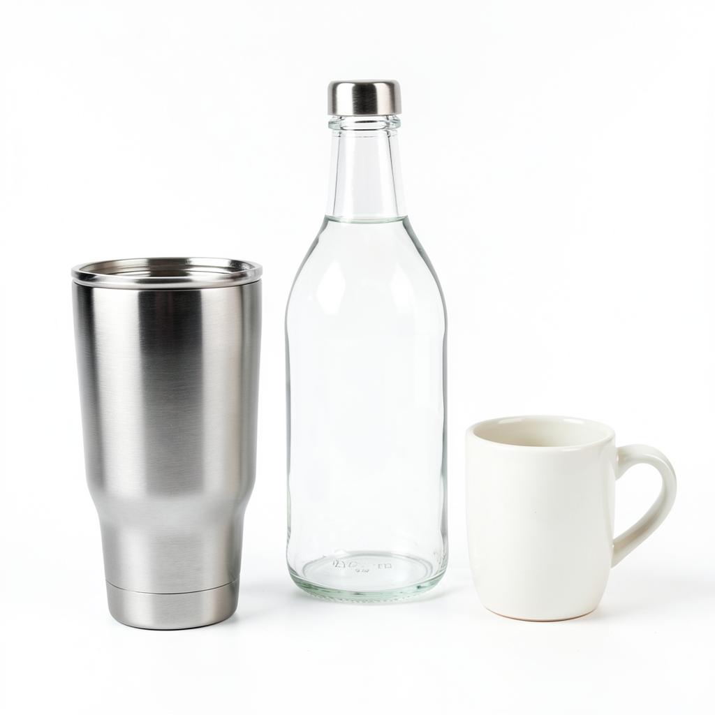 Branded Drinkware — Bottles, tumblers and mugs with laser or UV print.