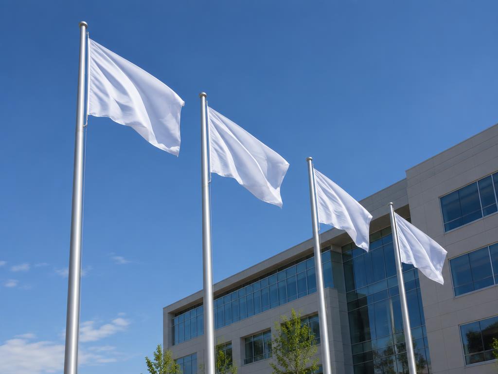 Hoisting Flags — Hoisting Flags in Dubai — tall hoisting flagpole set with a printed or plain flag for corporate frontages and national day displays.