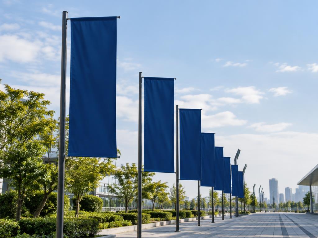 L-Shape Flag Small — L-Shape Flag Small in Dubai — small L-shaped flag for indoor use and tight outdoor spaces where height is limited.