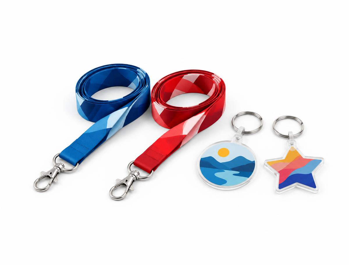 Lanyards Keychains — Lanyards Keychains branded to your artwork — zinc alloy options, laser engraving and full colour matching, produced in Dubai.