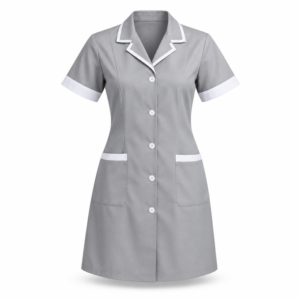 Maid Uniforms — Maid Uniforms branded to your artwork — 180gsm combed cotton options, screen printing and full colour matching, produced in Dubai.