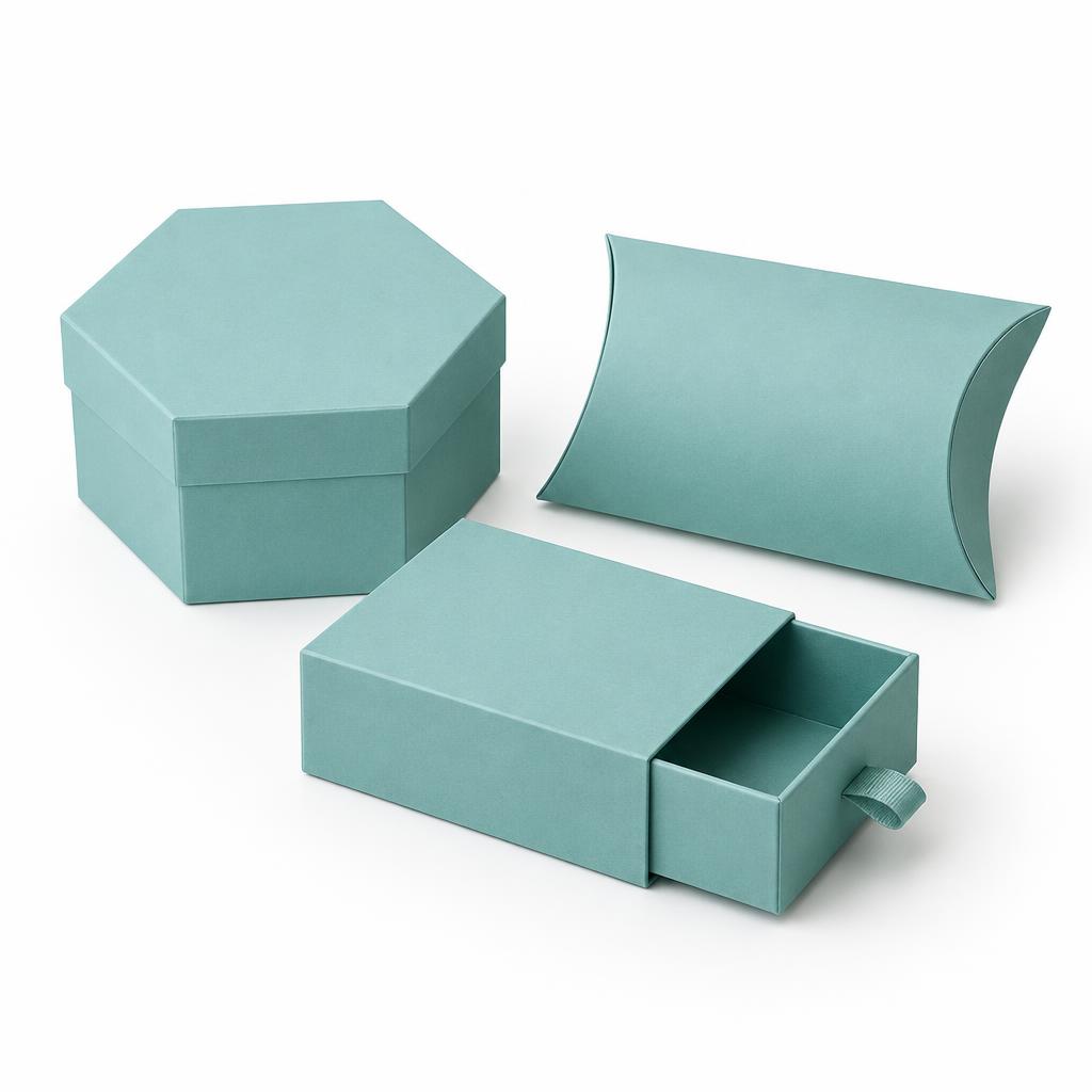Specialty Boxes — Specialty Boxes branded to your artwork — 350gsm folding box board options, matt / gloss lamination and full colour matching, produced in Dubai.