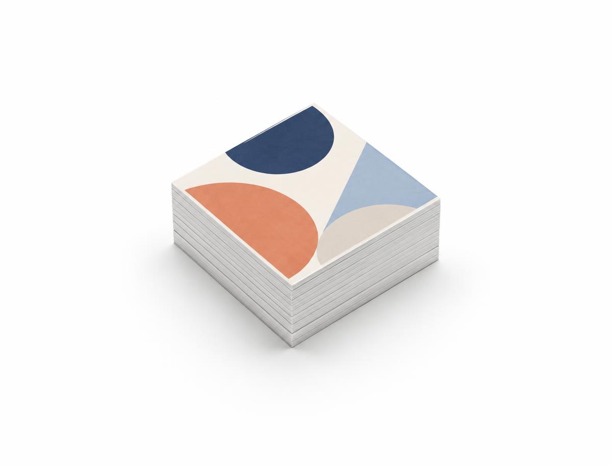 Square Business Card — Square Business Card branded to your artwork — 350gsm matt art card options, matt lamination and full colour matching, produced in Dubai.