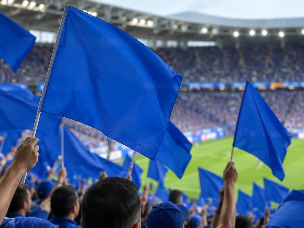 Stadium Flags — Stadium Flags in Dubai — large hand-waved stadium flag with a light pole.