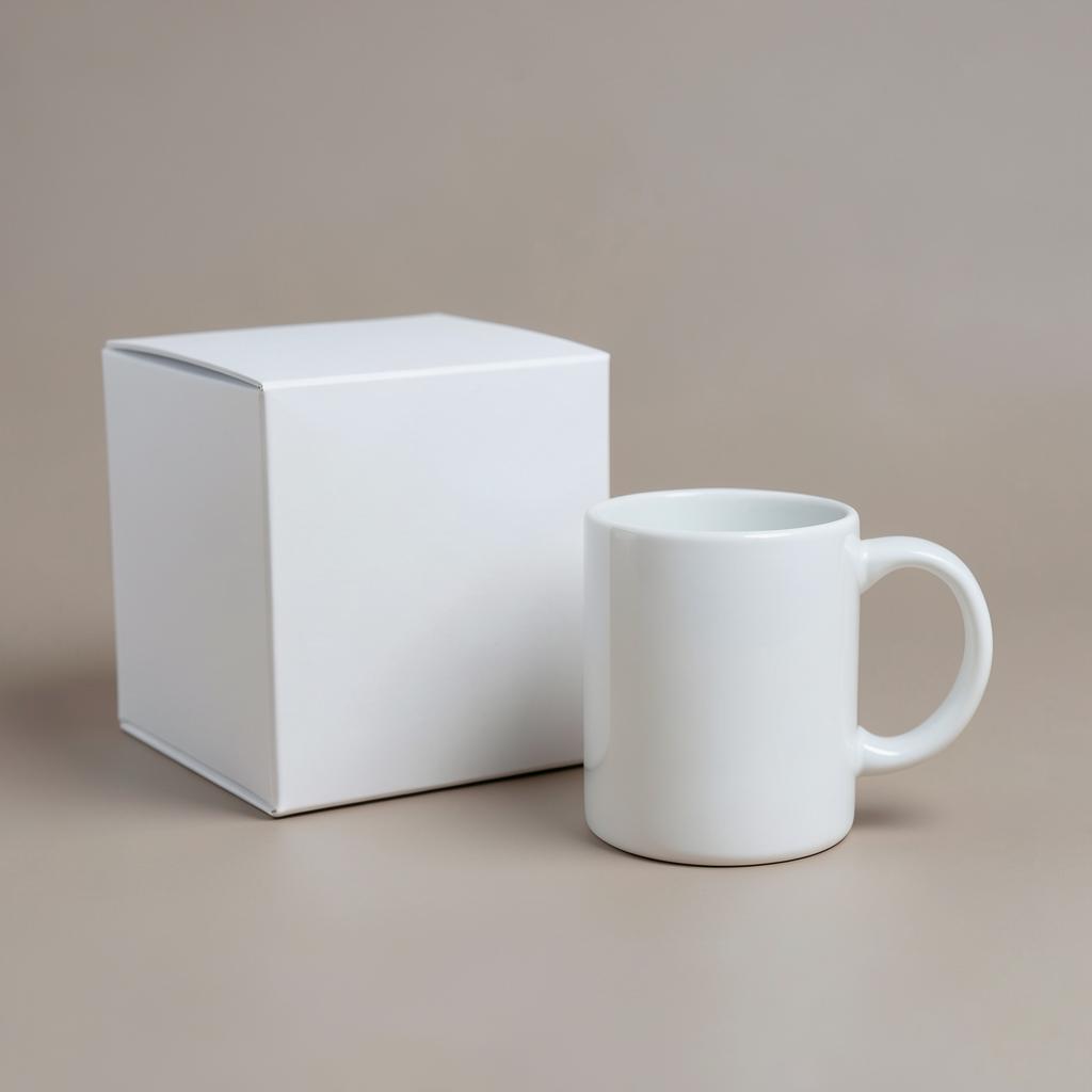 Sublimation Mug With Gift Box — White photo mug supplied in a plain gift box.