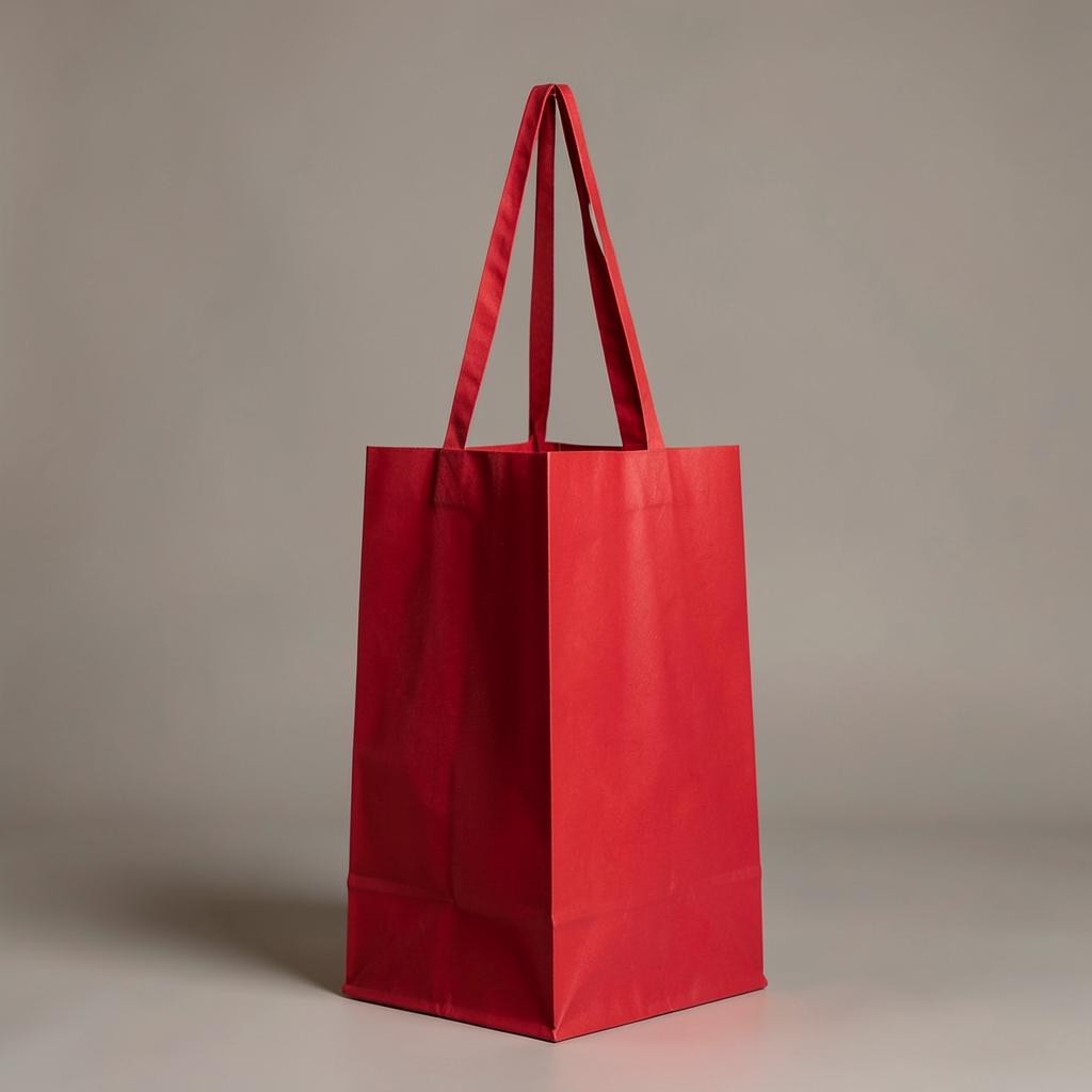 Vertical Non Woven Shopping Bag — Tall non woven shopping bag with long handles.